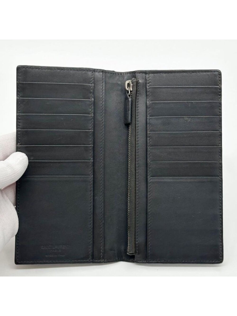 Saint Laurent Croco Bifold Wallet Leather Brown - Picture 8 of 15